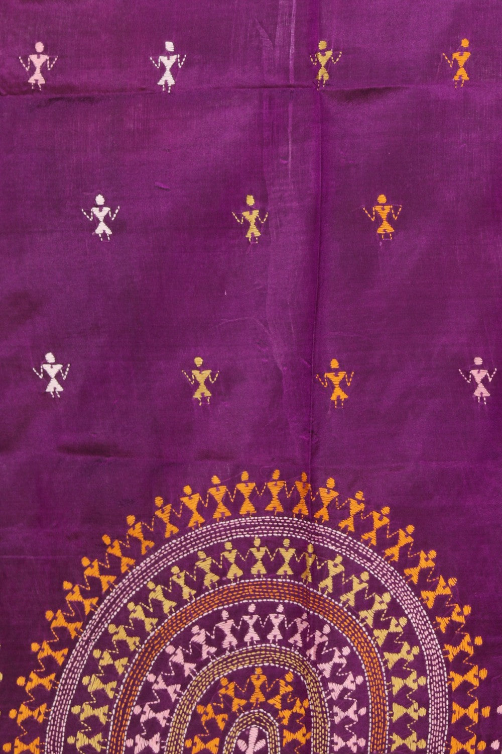 Image of Kantha Stitch Violet Saree